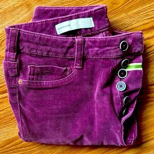 Anthropologie Pilcro Women's High-Rise Skinny Corduroy Jeans Purple Plum 28